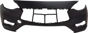 Front Bumper Cover for Infiniti QX30 2017-2019, Primed (Ready to Paint), Suitable for Base, Luxury, Premium Models, Without Object Sensor Holes, FWD, Replacement