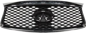 Painted Gray Grille for Infiniti QX60 (2016-2020) with Chrome Frame and Without Around View Monitor, Replacement