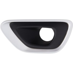 Front Fog Light Molding for 2014-2016 Jeep Grand Cherokee, Left (Driver), Black with Silver Trim, Excluding SRT Model, Replacement