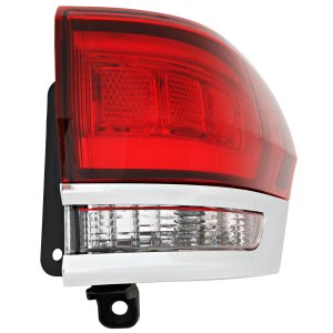 Tail Light Assembly for Jeep Grand Cherokee WK 2014-2022, Right (Passenger), Outer, w/ Chrome Trim, Type 2, Suitable for Laredo/Limited/Overland/Summit Models, w/o Platinum Insert, Replacement