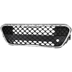 Front Bumper Grille for Kia Soul 2020-2022, Chrome Shell with Gray Insert, LX/S Models, Replacement