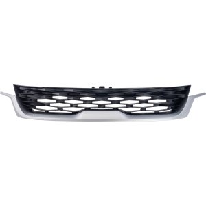 Textured Dark Gray Grille Cover for Kia Seltos 2021-2021, with Satin Chrome Molding, Suitable for EX, Nightfall, S, SX Models, Replacement