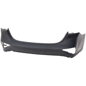 Rear Bumper Cover for Kia Forte 2019-2021, Primed (Ready to Paint), Suitable for EX Model with Launch Edition Package and GT Model with Parking Aid Sensor Holes, Sedan, Replacement