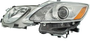 Headlight with Lens and Housing for Lexus GS350/GS430/GS460 2007-2011, Left (Driver) Side, Without Adaptive Headlight, With Headlight Washer Holes, Replacement