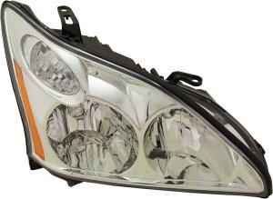 Headlight Lens and Housing for Lexus RX330 2004-2006, RX400H 2006-2008, RX350 2007-2009, Right (Passenger), Halogen, Japan Built, Replacement