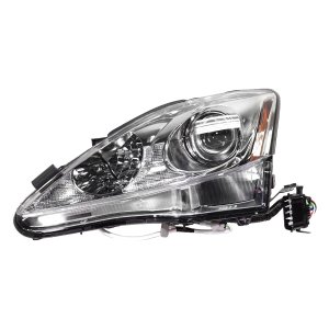 Headlight Lens and Housing, Halogen for Lexus IS250/IS350 2011-2015, Left (Driver), Suitable for Base (2011-2013) and C Model (2013-2015, w/ Sport Package), Replacement