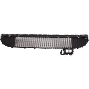 Front Bumper Grille for Mercedes-Benz CLA250 2017-2019, Center Placement, Textured Finish, Without AMG Package, Without Active Park Assist Sensor Holes, Replacement