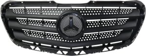 Black Shell and Insert Grille for 2014-2018 Mercedes Benz Sprinter with Black Molding, Replacement