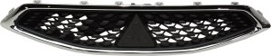 Grille for Mitsubishi Mirage 2017-2020, Paint to Match with Chrome Frame, Replacement