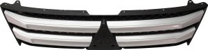 Textured Black Grille for Mitsubishi Eclipse Cross 2018-2020 with Silver Molding, Replacement