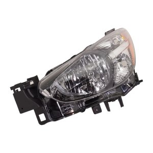 Headlight for 2011-2014 Mazda 2, Left (Driver) Side, includes Lens and Housing, uses Halogen light, Replacement