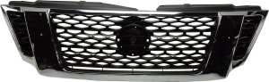 Painted Black Grille with Chrome Frame for Nissan Armada 2017-2020, SV Model, Replacement