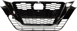 Grille for Nissan Altima 2019-2022, Painted Black, Fits Edition One, Platinum and SE Models, with Chrome Molding, Replacement