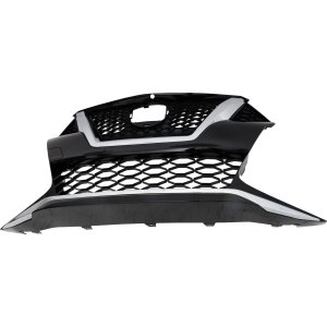 Painted Black Grille for Nissan Maxima 2019-2023 Models with Chrome Moulding, Platinum/SR with Premium Package, Replacement