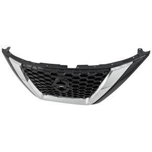 Grille for Nissan Murano 2019-2023, Painted Black Shell and Insert with Chrome Molding, without Midnight Special Edition Package, Replacement