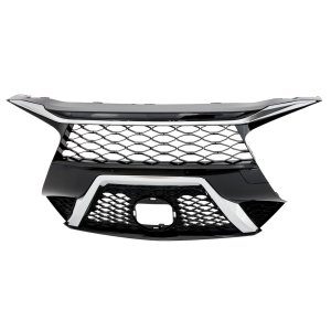 Grille for Nissan Maxima 2019-2019 SR Model, Painted Black Shell with Chrome Insert, Without Premium Package, Without Front View Camera, Replacement