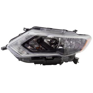 Headlight Assembly for Nissan Rogue 2018-2019, Left (Driver), Halogen Light, Japan Built Vehicle, Applies to S, SL, and SL Hybrid Models, Replacement