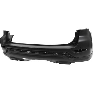 Rear Bumper Cover for Nissan Pathfinder 2017-2018, Primed (Ready to Paint), without Park Assist, with Towing Hitch, Replacement