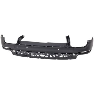 Rear Lower Valance for Porsche Cayenne 2019-2022, Textured Black with Parking Assist Sensor Holes, without Sport Design Package, Fits Base/GTS/S Models, Replacement