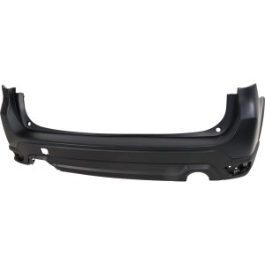 Rear Bumper Cover for Subaru Forester 2019-2021, Partial Primed (Ready to Paint) Black, Fits Base, Convenience, Limited, Premium Models, Excludes Object Sensor Holes, Replacement