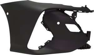 Front Bumper Cover for Toyota Prius Prime 2017-2022, Right (Passenger), Primed (Ready to Paint), with Parking Aid Sensor Holes, Replacement