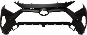 Front Bumper Cover for Toyota RAV4 2019-2021, Primed (Ready to Paint), Compatible with LE, Limited, XLE, XLE Premium, Hybrid Models with Parking Aid Sensor Holes, Suitable for Japan Built Vehicle, Replacement