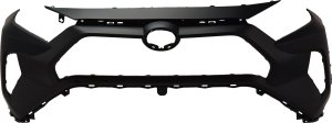 Front Bumper Cover for Toyota RAV4 2019-2023, Primed (Ready to Paint), Fit for LE/Limited/XLE/XLE Premium/Hybrid Models, No Parking Aid Sensor Holes, For North America Built Vehicle, Replacement
