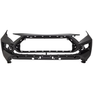 Front Bumper Cover for Toyota RAV4 2019-2023, Primed (Ready to Paint), without Parking Aid Sensor Holes, for North America Built, Adventure, Trail, TRD Off-Road Models, Replacement