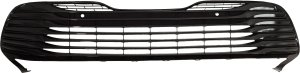 Front Bumper Grille for Toyota Camry 2018-2020 XLE Model, Painted Silver Gray, with Parking Aid Sensor Holes, Replacement