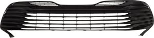 Front Bumper Grille for Toyota Camry 2018-2020, Painted Silver Gray, Designed for Hybrid XLE Model, without Parking Aid Sensor Holes, Replacement