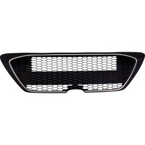 Front Bumper Grille for Toyota Corolla XLE Sedan, 2020-2022, Textured Black with Silver Molding, Excluding Tow Hook Hole, Replacement
