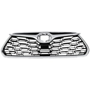 Grille for Toyota Highlander 2020-2023, Black Shell with Chrome Insert, without Camera Hole, Limited Model, Replacement