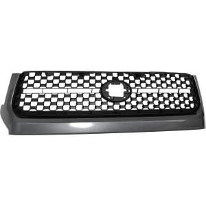 Standard Type Grille for Toyota Tundra 2018-2020, Painted Black Shell and Insert with Gray Frame, Without Chrome Surround, Replacement