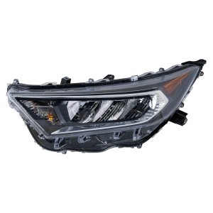 LED Headlight Assembly for Toyota RAV4 2019-2021, Left (Driver) Side, Chrome Bezel, North America Built Vehicle, Compatible with Adventure/Limited/Trail/TRD Off-Road/XLE/XLE Premium Models, Replacement