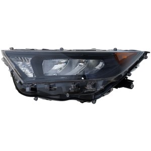 Headlight Lens and Housing for Toyota RAV4 2019-2022, LED, with Adaptive Headlight, Black Bezel, Left (Driver), Japan Built Vehicle, LE Model, Replacement