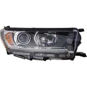 Headlight Assembly for Toyota Highlander 2017-2018 Right (Passenger), without Smoked Chrome Accent, Replacement