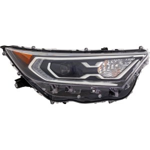 LED Headlight Assembly for Toyota RAV4 Hybrid 2019-2021, Right (Passenger), Without Adaptive Headlight, Fit Limited/XLE/XLE Premium/XSE Models, North America Built Vehicle, Replacement
