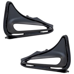 Front Fog Light Molding for 2017-2019 Toyota Corolla, Gloss Black, with LED Daytime Running Lights Cover, Right (Passenger) & Left (Driver), for CE/L/LE/LE ECO/XLE Models, Set of 2, Replacement