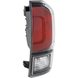 Tail Light Assembly for Toyota Tacoma 2020-2023, Right (Passenger), Halogen, with Black Bezel, Replacement