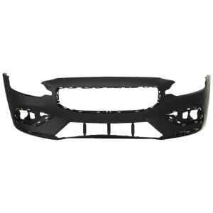 Front Bumper Cover for Volvo S60/V60 2019-2021, Primed (Ready to Paint), Without Headlight Washer Holes and Parallel Park Assist Sensor Holes, Excluding R-Design Model, Replacement