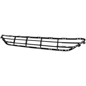 Front Bumper Grille for Volvo XC90 2016-2021, Center Position, Textured Black Finish, with Spoiler Hole, Replacement