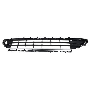 Front Bumper Grille for Volkswagen Golf 2018-2021, Golf SportWagen 2018-2019, Dark Gray with Chrome Molding, Replacement