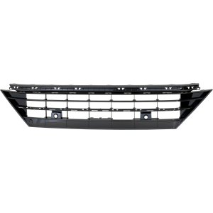 Front Bumper Grille for Volkswagen Tiguan 2018-2021, Center, Black, R-Line Style, Replacement