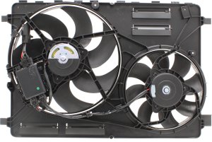 Radiator Fan Assembly for Volvo S80 2008-2015/XC60 2010-2017, 3.0L/3.2L/4.4L Engines, From Chassis 65723/104823, with Control Module, Replacement