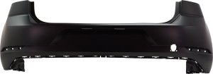 Rear Bumper Cover for Volkswagen Golf/GTI (2018-2021), Primed (Ready to Paint), without Parallel Park Assist Sensor Holes, Replacement