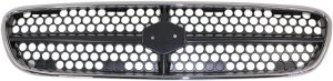 Grille for Suzuki Esteem 1999-2000, Chrome Shell with Painted Silver-Black Insert, Replacement