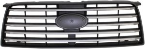 Grille for 2006-2008 Subaru Forester, Black Shell/Chrome Insert, Excluding Sport Model, Replacement