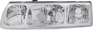 Headlight Assembly for Saturn VUE 2005, Left (Driver) Side, Chrome Interior, Halogen, Replacement