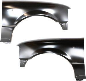 Front Fender Pair/Set for 1998-2003 Ford Ranger, Right (Passenger) and Left (Driver), Primed (Ready to Paint), Without Wheel Opening Molding Holes - Replacement