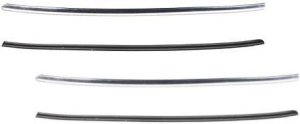 Front Bumper Molding Pair/Set for 1998-2002 Mercury Grand Marquis, Pair of Right (Passenger) and Left (Driver) Sides, Plastic, Chrome Finish, Replacement Set